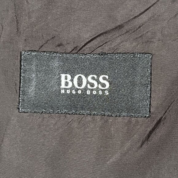 VTG Hugo Boss Wool Brown Pinstripe Sports Coat Blazer Size 44R - Picture 6 of 7